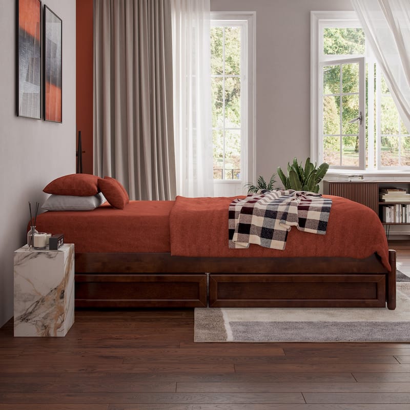 Barcelona Panel Platform Bed with Storage Drawers