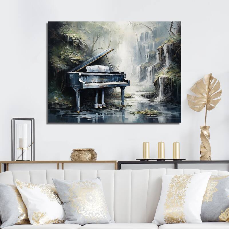 Designart "Piano Keyboard Cascade " Piano Wall Art