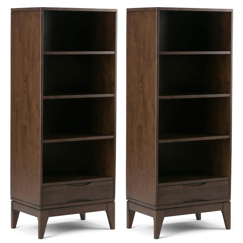 WYNDENHALL Pearson 24 inch Solid Wood 4 Shelf Bookcase (Set of 2) - 24"W x 16"D x 60"H
