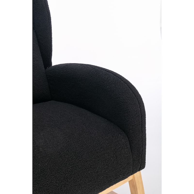 Black 38" High Back Rocking Chair with Pocket