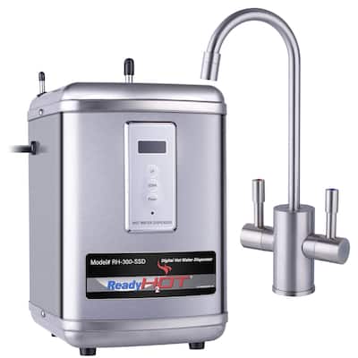 Ready Hot Instant Hot Water Tank and 2-Handle Brushed Nickel Faucet