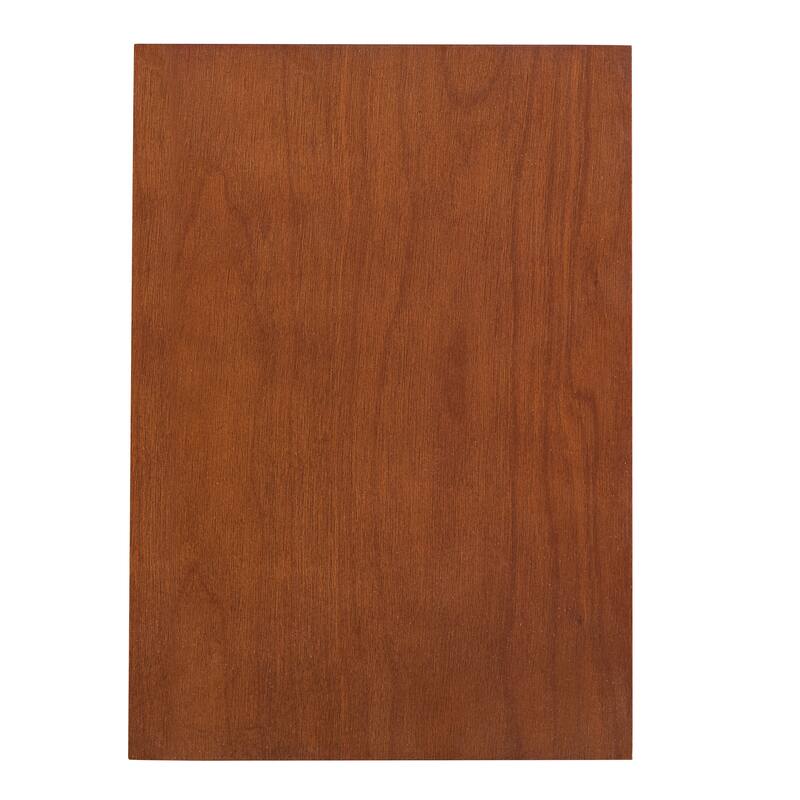 Anmytek Traditional Light Walnut Curio Cabinet with LED Lighting and Adjustable Glass Shelves