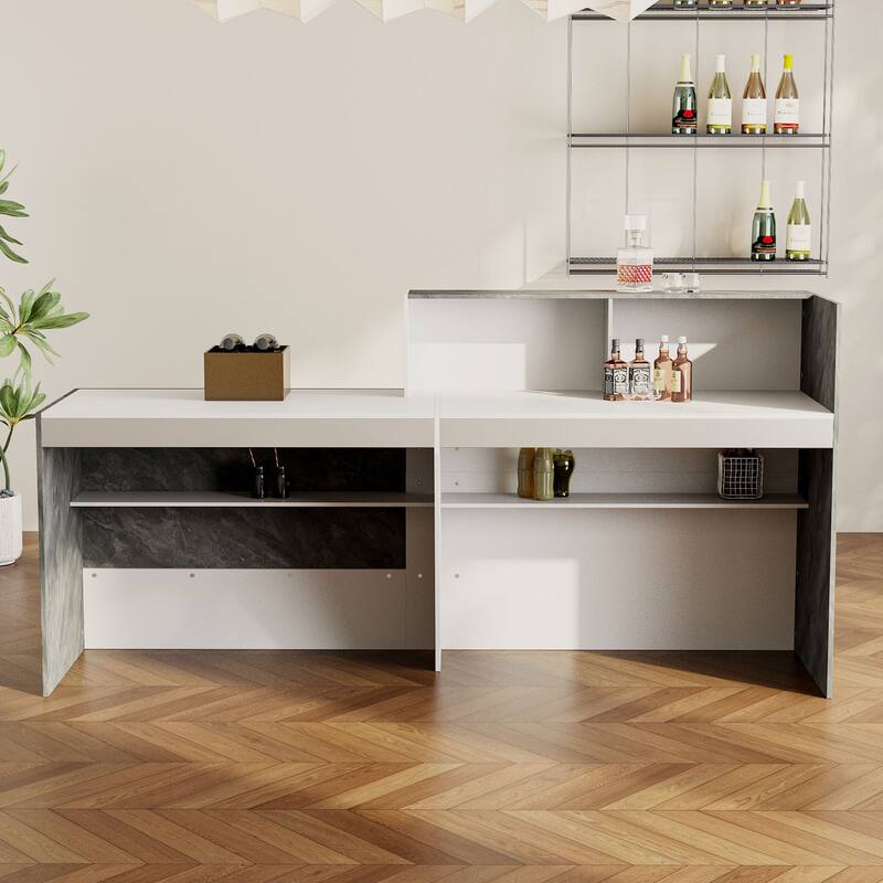 Reception Desk in White with Computer Surface and 4 Shelves