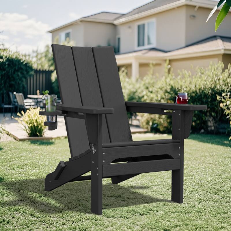 Foldable HDPE Modern Chair with Dual Cup Holders