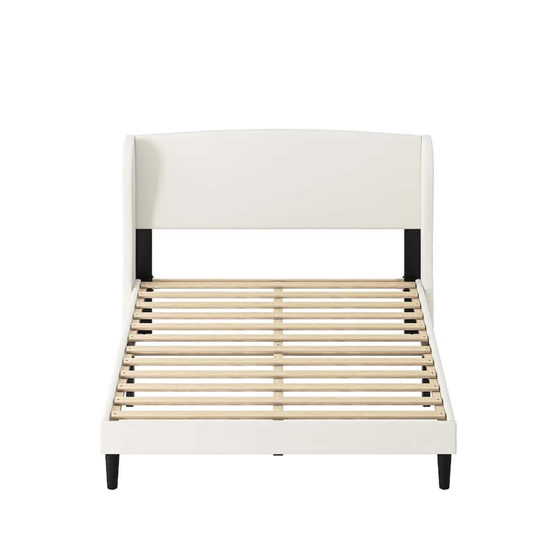 Gerald Traditional Upholstered Wingback Platform Bed By HULALA HOME