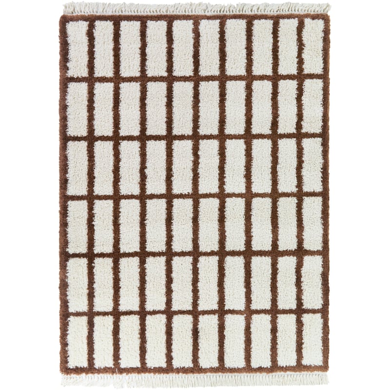 Androla Boho Grid Shag Area Rug
