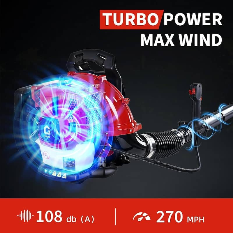 Backpack Durable Gas Powered Leaf Blower 2.2 HP 52cc 2-Cycle 780 CFM 270 MPH - N/A