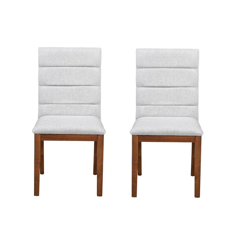 Mid-Century Modern Dining Chairs with Walnut Finish Triple Stitching and Hardwood Frame, for Dining Rooms, Set of 2