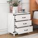 Modern Bedroom Nightstand with 3 Drawers Storage