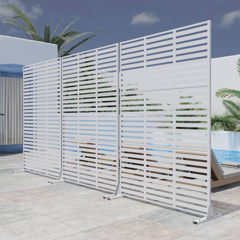 Outdoor Privacy Screen Metal Privacy Screen Panel Free Standing - 72*47