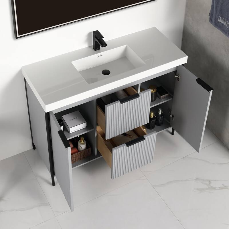 Blossom 48" Freestanding Bathroom Vanity with Sink, Soft-Close Drawers