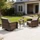 preview thumbnail 4 of 7, Nuu Garden 3-Piece Patio Wicker Conversation Set with Swivel Chairs, Zippered Cushions