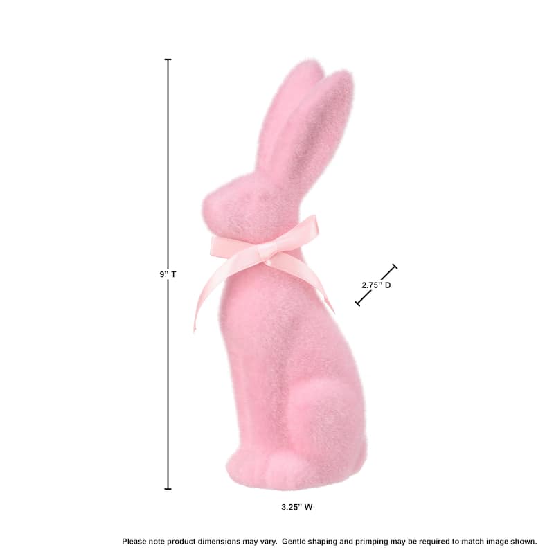 Terracotta Flocked Bunny 9.25" - 9.25