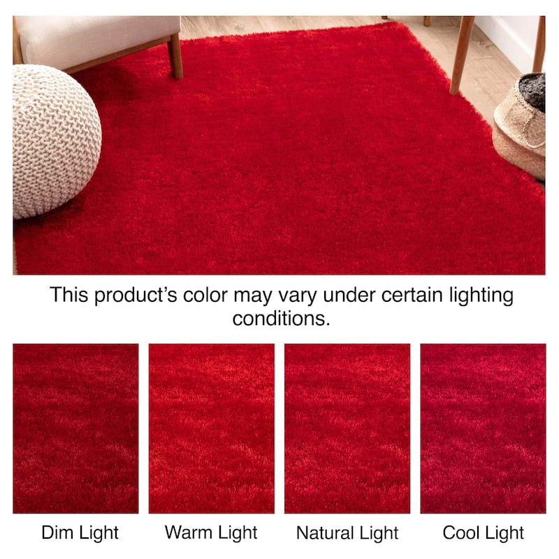 Well Woven Feather Liza Solid Shag Area Rug