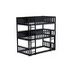preview thumbnail 42 of 48, Twin Size Wooden Triple Bunk Bed with Ladders and Guardrails, Twin Over Twin Over Twin Detachable Bunk Bedframe for Kids