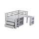 preview thumbnail 4 of 19, Rubber Wood Twin Loft Bed with Safety Guardrail and Pulling-Out Desk