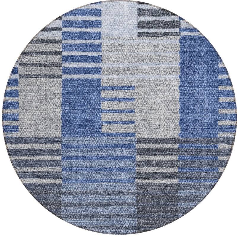 HomeRoots Striped Transitional Rectangle Outdoor Rug