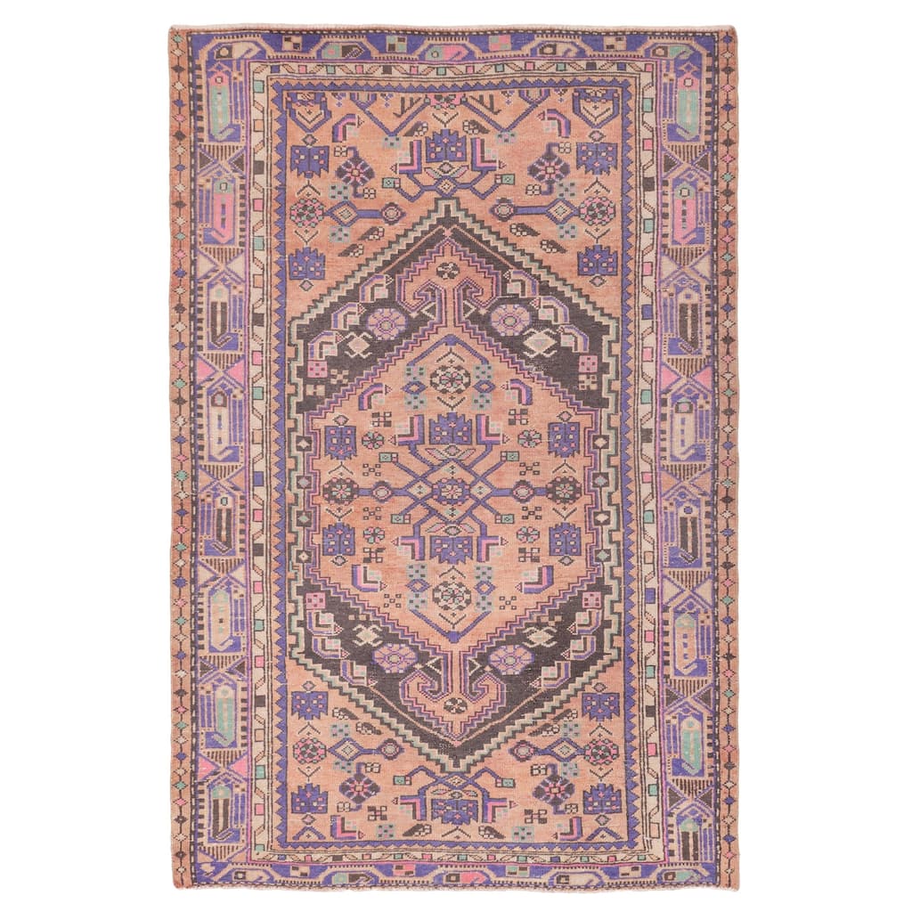 ECARPETGALLERY Hand-knotted Antalya Vintage Copper Wool Rug - 4'4 x 6'8