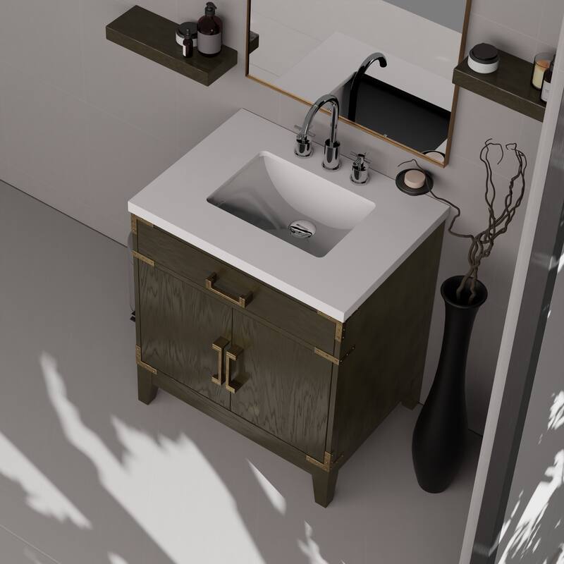 Laurel Bath Vanity Cultured Marble Top, Sink and Faucet