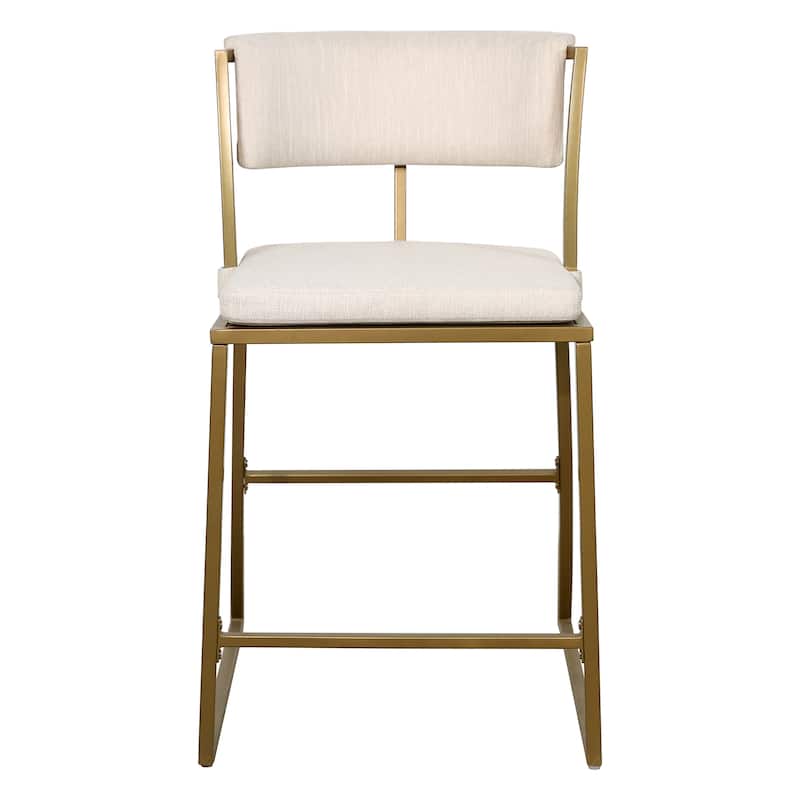 New Ridge Home Goods Mina Metal Modern Upholstered Bar Stool - Counter Height