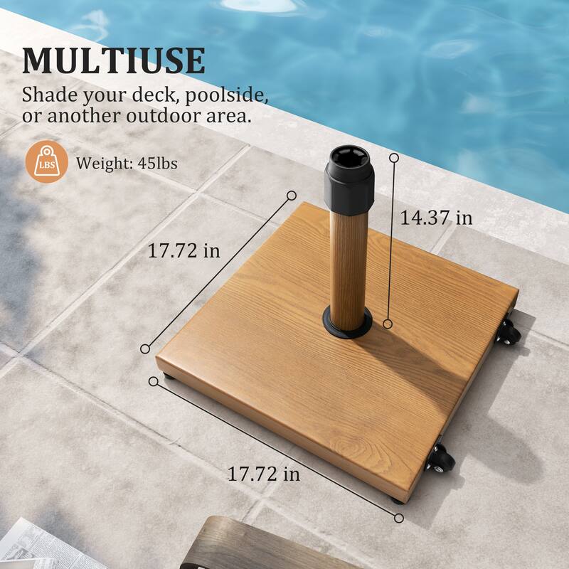Pellebant Outdoor Market Umbrella Base Stand with Wheels