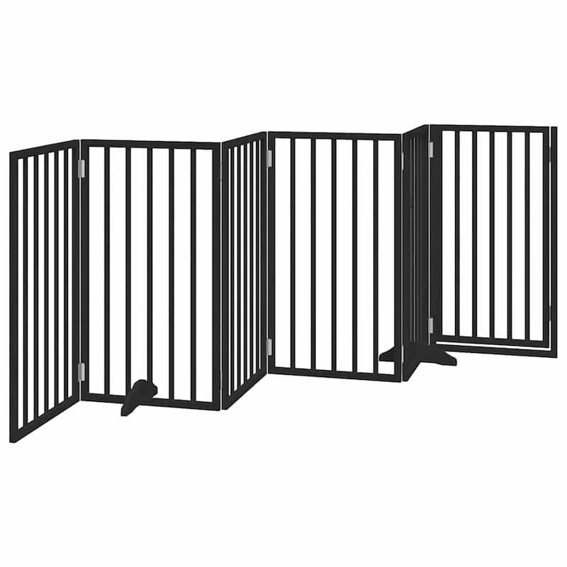 vidaXL Dog Gate Foldable Poplar Wood