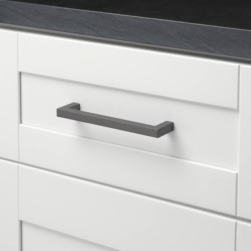 GlideRite 6-5/16 in. Center to Center Solid Square Bar Pull Graphite - 21683-160-GPH