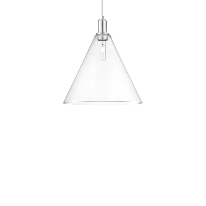 Innovations Lighting 716-1P-18-16 Berkshire Glass Pendant Berkshire - Brushed Satin Nickel / Clear