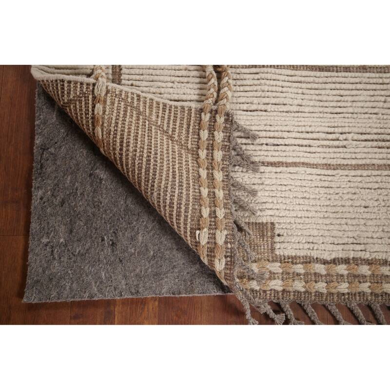Earth Tone Moroccan Oriental Area Rug Handmade Wool Carpet - 6'0"x 9'4"