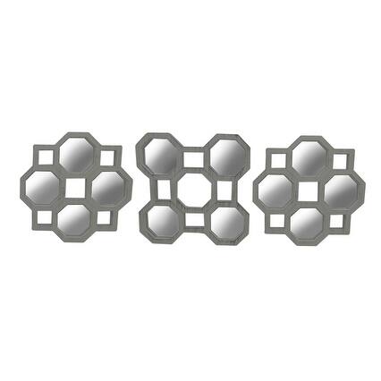 Shop Distressed Grey Geometric Frame 3 Piece Contemporary Wall