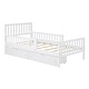 preview thumbnail 6 of 7, Twin Size Wood Platform Bed with Guardrails on Both Sides and Two Storage Drawers, White