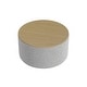 preview thumbnail 51 of 59, HomePop Round Storage Ottoman table with Wood Top