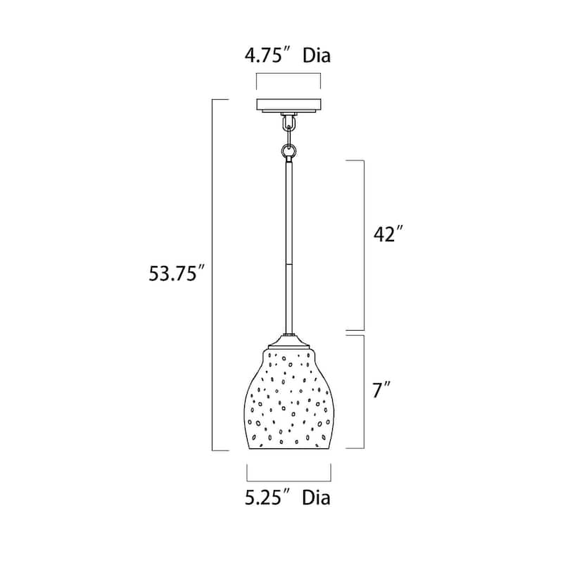 1-Light 5 inch Brushed Nickel Mini Pendant Light with Seedy Glass Shade