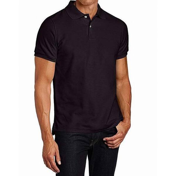 Shop Lee Solid Black Mens Size Large L Stretch Polo Short Sleeve