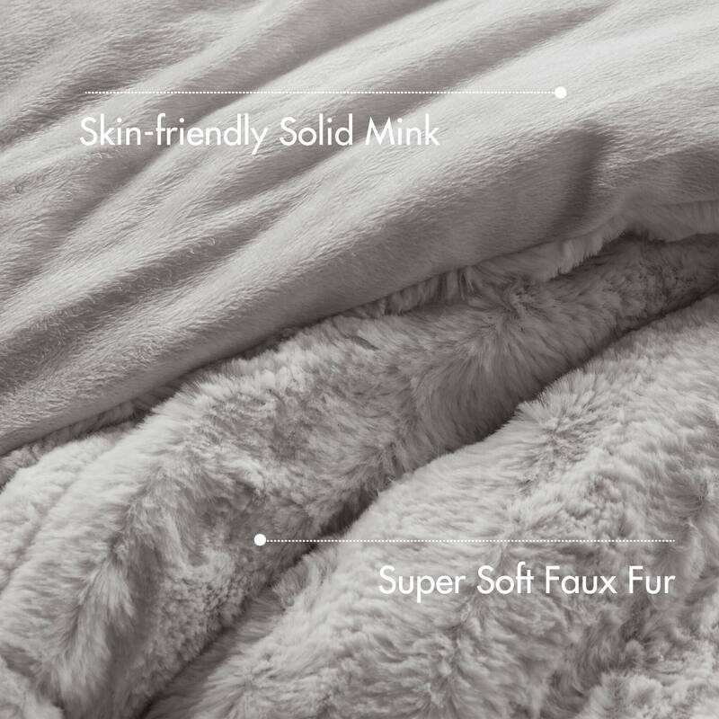Madison Park York Faux Fur Comforter Mini Set