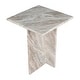 preview thumbnail 6 of 16, Venus 18.5" Contemporary Natural Marble Handmade T-Shaped End Table, Gray/Beige, by JONATHAN Y.