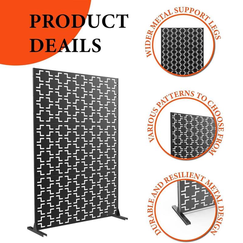 Privacy Screen, Privacy Screens and Panel, Freestanding Decorative Fence for Patio Lawn, Brick Style