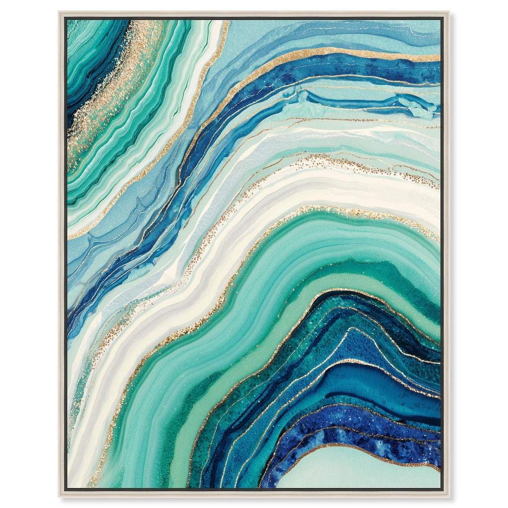 Blue Green Abstract Agate I Canvas by Art Remedy