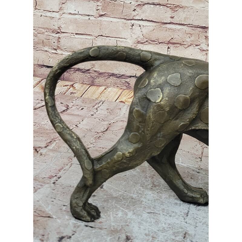 Hot Cast Bronze Cheetah Cat Figurine Sculpture Statue Decor