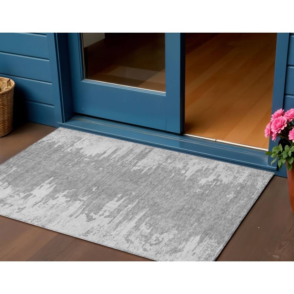 HomeRoots Abstract Transitional Rectangle Outdoor Rug