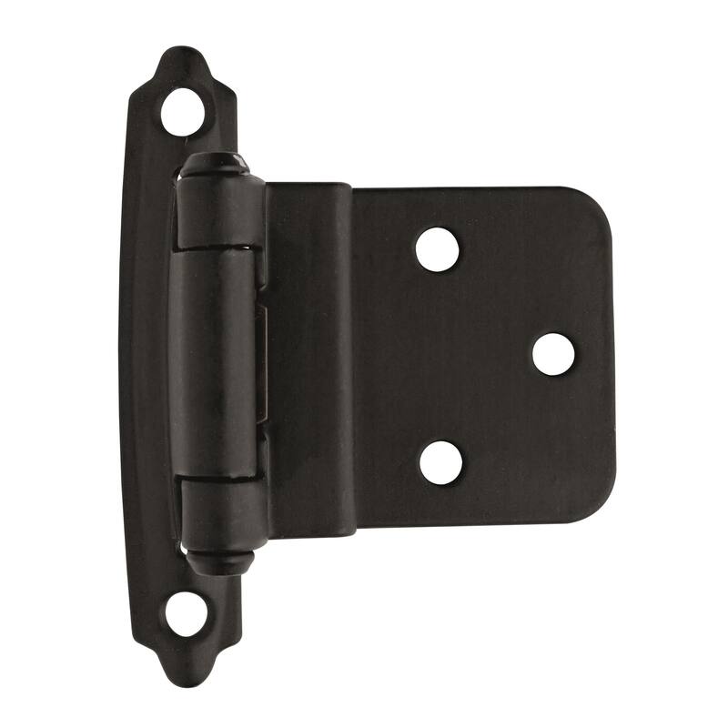 3/8in (10 mm) Inset Self-Closing, Face Mount Flat Black Hinge - 1 Pair - 2.75