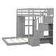 preview thumbnail 10 of 14, Twin Over Full Bunk Bed With Shelves,Drawers And Storage Stairs