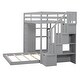 preview thumbnail 10 of 30, Twin Over Full Bunk Bed with 3-Layer Shelves, Drawers, Storage Stairs, Space-Saving, Multi-Functional Design, Grey