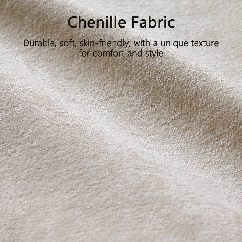 118 inch Oversized 3 Seater L-Shaped Chenille Boneless Modular Sectional Sofa Couch with Movable Ottoman