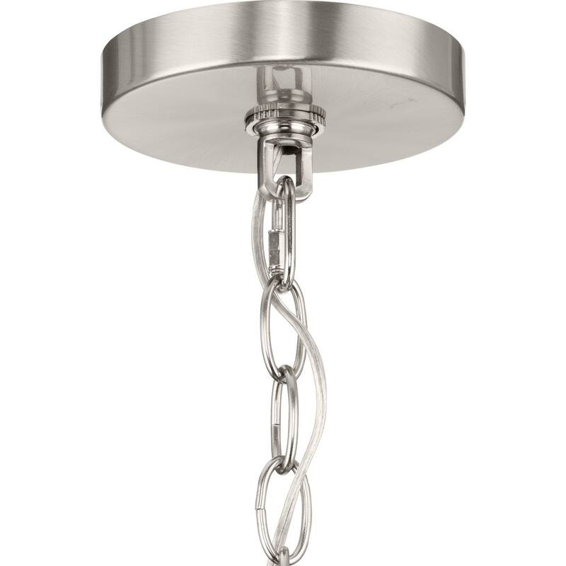 Tanner Collection Five-Light Brushed Nickel Transitional Chandelier - 20.5 in x 20.5 in x 21.5 in
