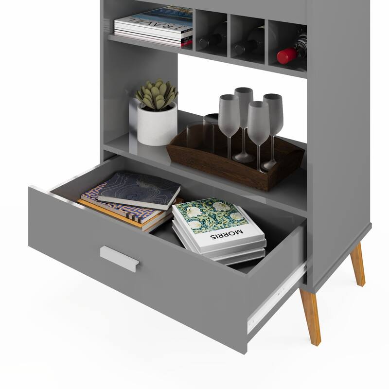 Boahaus Modern Bar Cabinet Wine Storage & Glassware Shelf