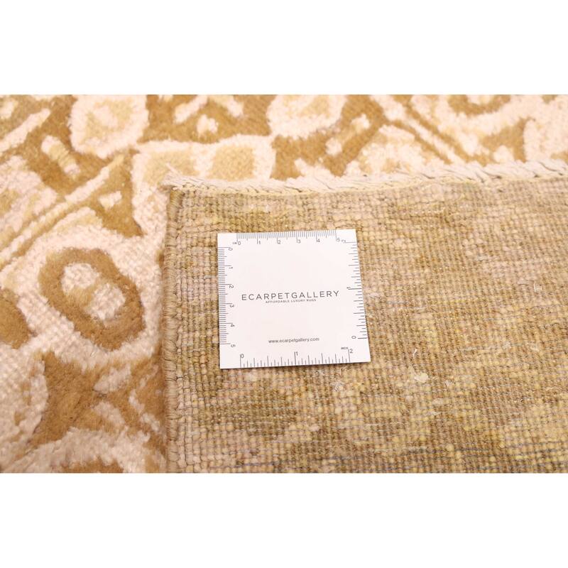 ECARPETGALLERY Hand-knotted Heritage Dark Gold Silk, Wool Rug - 7'6 x 9'7