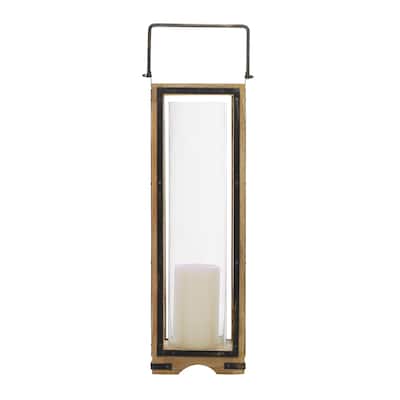 Mango Wood Handmade Decorative Candle Lantern - Brown - Roche River Decor