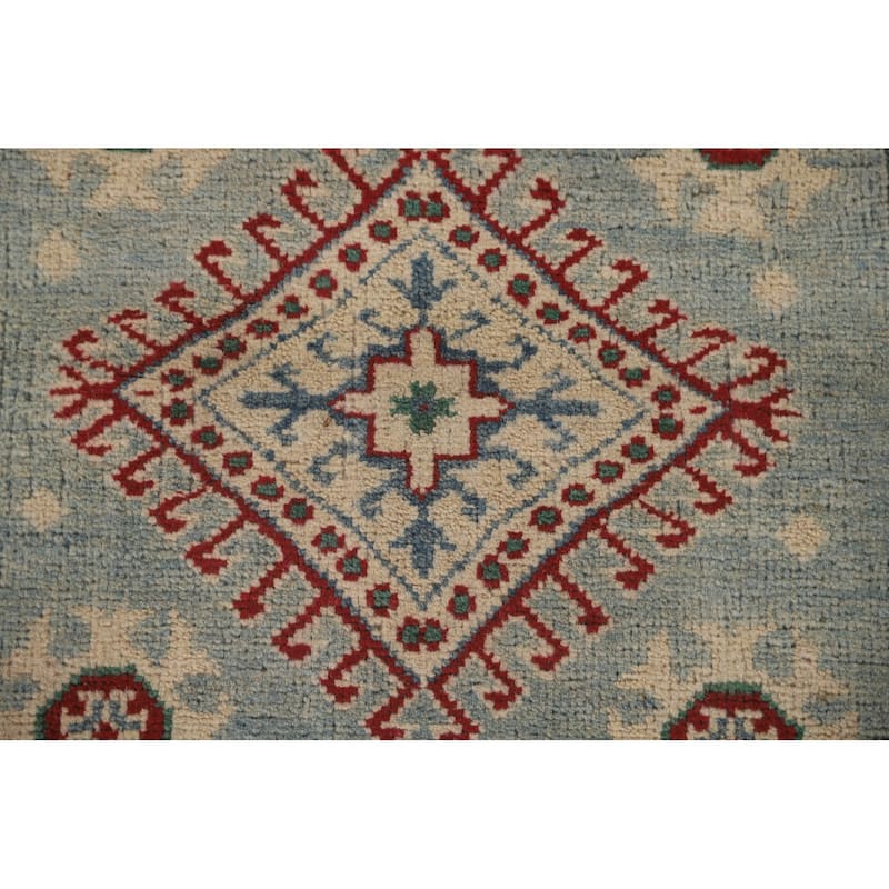 Blue Kazak Runner Rug Handmade Wool Carpet - 2'8" x 13'5"