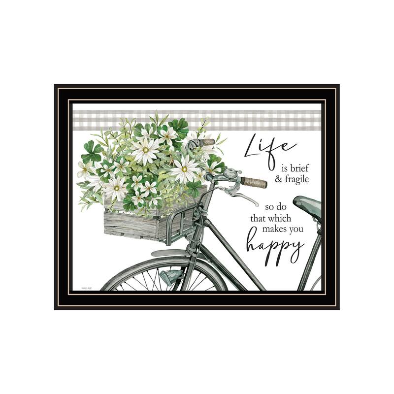 TrendyDecor4U Contemporary "DO THAT WHICH MAKES YOU HAPPY" Framed Print Wall Art - Multi